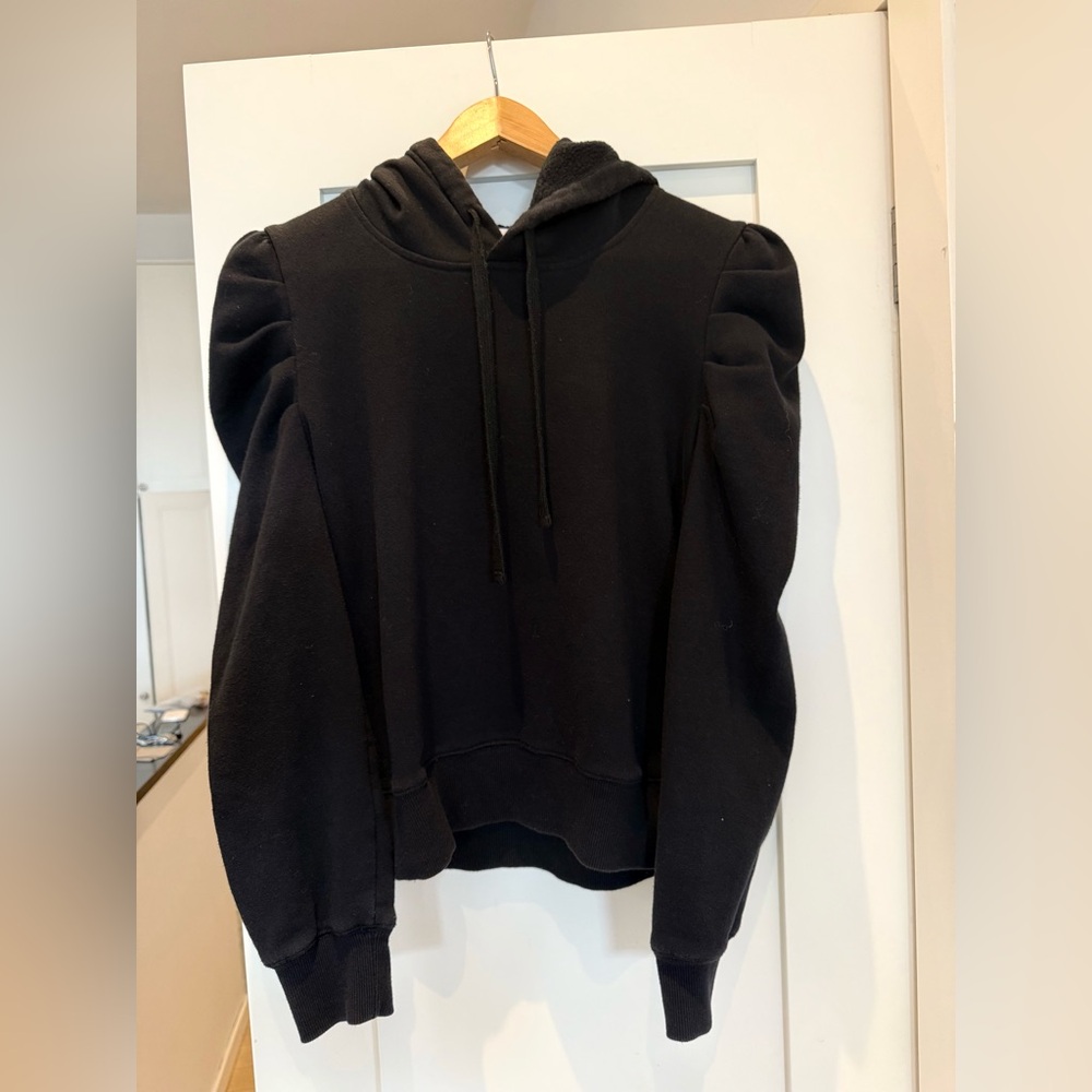 Rebecca Minkoff puff-shoulder hooded sweater. 
Size M